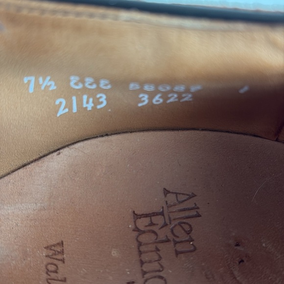 Allen Edmonds brown leather Walton oxford split toe lace men shoe size 7.5 - Picture 6 of 16